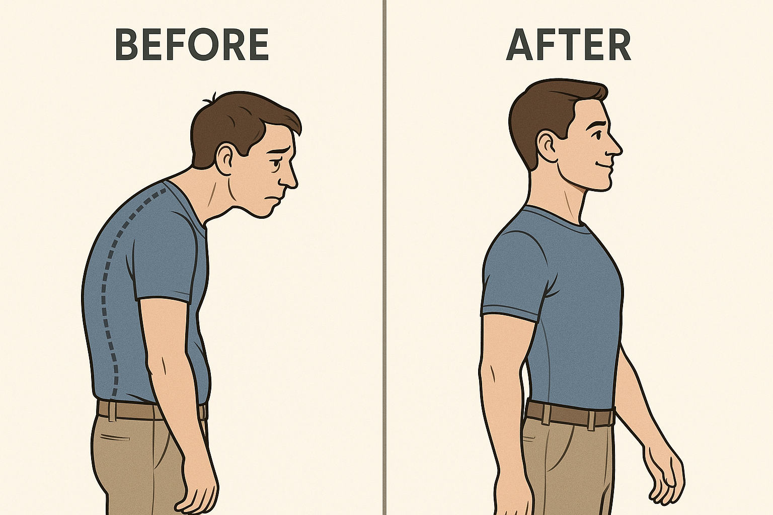 before/after for better posture